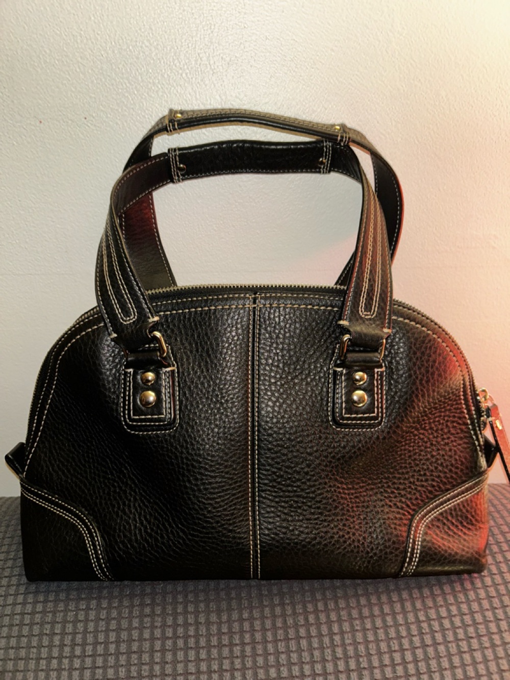 Coach Hampton Leather Satchel with Contrast Stitching- F13963 - Picture 3 of 12